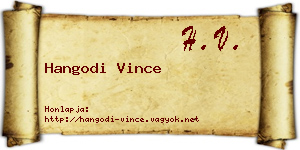 Hangodi Vince névjegykártya